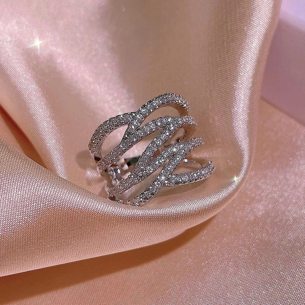 *New 925 Multi Layer Infinity Twining Ring